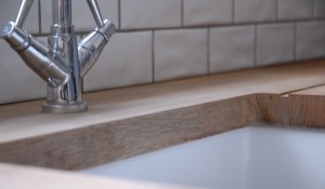 oak sink area before oiling